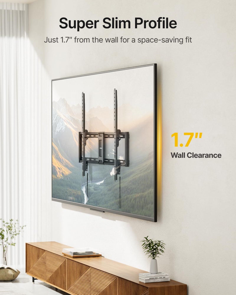 monTEK Heavy Duty Tilt TV Wall Mount for 43â€“100" Large Flat & Curved TVs, Holds 200 lbs, Ultra Slim Low Profile Bracket with 8Â° Tilt, Fits 16"/18"/24"/32" Wood Studs, Max VESA 800x600, 4Ã— Load Tested - Image 4