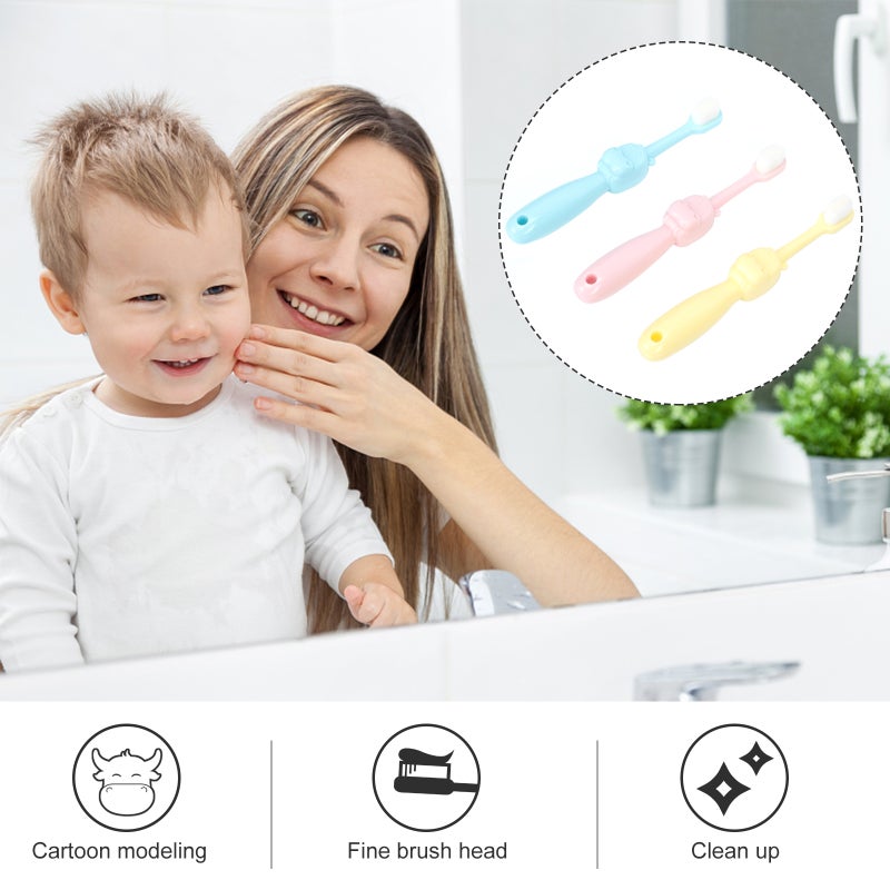 3PCS Children Toothbrush Brush Kids Cartoon Tooth Brush Set - Image 4