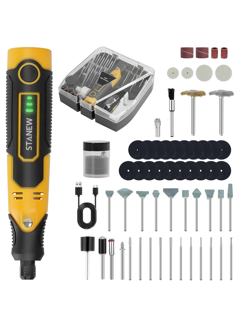 Mini Rotary Tool Kit, 3-Variable Speed and USB Charging Cable 3.6V Mini Cordless Rotary Tools, 51pcs Accessories for Cutting, Drilling, Sanding, Engraving, Polishing and DIY Crafts  - Image 1