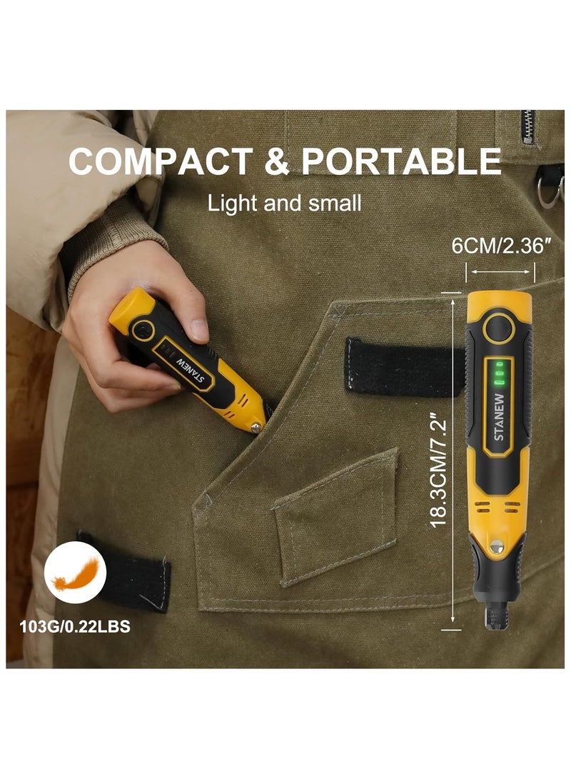 Mini Rotary Tool Kit, 3-Variable Speed and USB Charging Cable 3.6V Mini Cordless Rotary Tools, 51pcs Accessories for Cutting, Drilling, Sanding, Engraving, Polishing and DIY Crafts  - Image 3