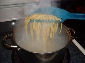 Gadjit Pasta Strain  Serve Pot Strainer Twosided Kitchen Tool One Side Strains Water out of Pasta the Other Side Lifts and Serves Pasta  A MustHave for Every Kitchen White - Image 2