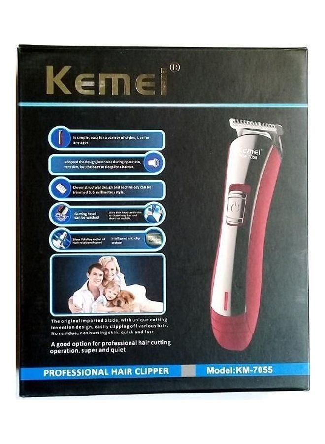 Kemei KM-7055 Professional Hair Clipper Red - Image 2