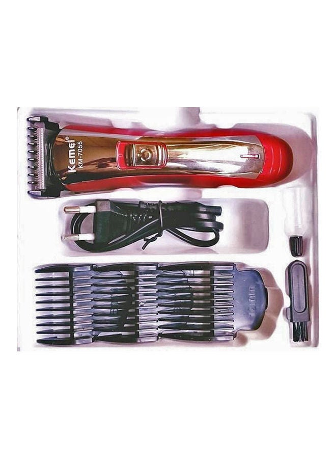 Kemei KM-7055 Professional Hair Clipper Red - Image 1