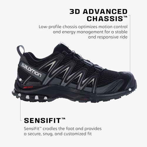 Salomon Men's XA PRO 3D Trail Running Shoes for Men, Black/Magnet/Quiet Shade,11 - Image 2