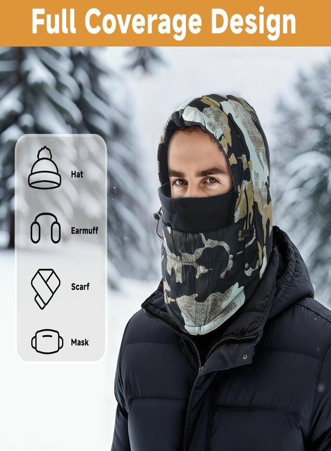 Clothclose Balaclava Ski Mask for Men, Lining Windproof Ski Face Mask for Women, Adjustable Winter Cold Weather Face Cover, Navy Blue Camo, One size - Image 2