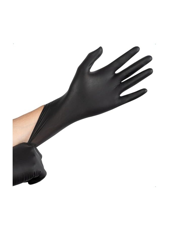 Max Care Black Vinyl Gloves Size Large Examination Gloves Powder Free - Image 1