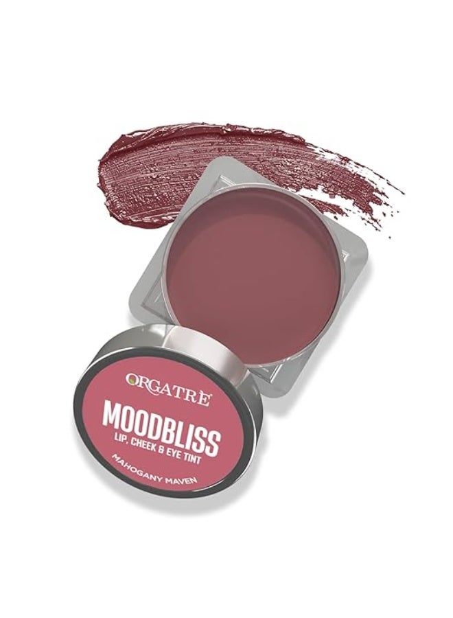 Orgatre Moodbliss Lip, Cheek & Eye Tint with Goodness of Kojic Acid & Retinol (Mahogany Maven, 8GM) - Image 1