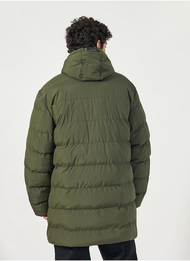 Styli - Longline Hooded Parka Jacket with Drawstring Tape Detail - Image 1