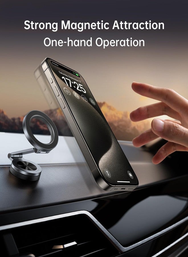 SYNCWIRE MagSafe Car Mount, [360° Rotation] Magnetic Car Mount, Metal Arm, Powerful Magnets, Car Mount iPhone Car Dash for iPhone 15 14 13 Pro Max and All Phones - Image 4