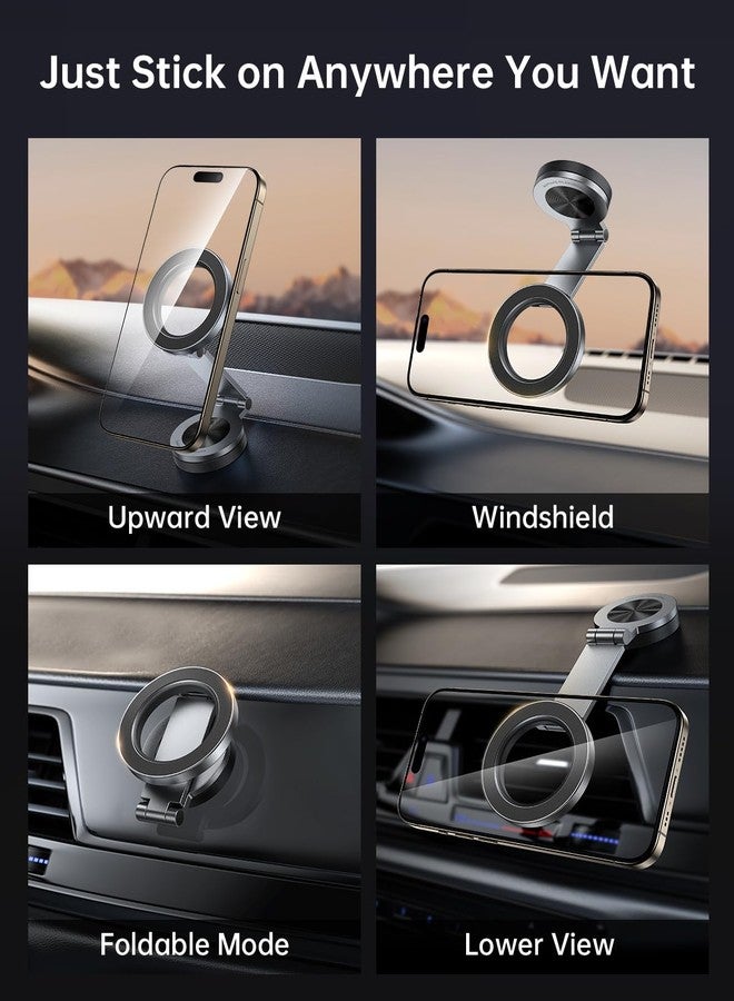SYNCWIRE MagSafe Car Mount, [360° Rotation] Magnetic Car Mount, Metal Arm, Powerful Magnets, Car Mount iPhone Car Dash for iPhone 15 14 13 Pro Max and All Phones - Image 3