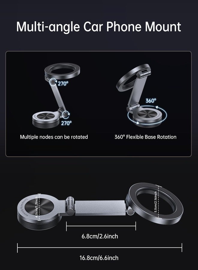 SYNCWIRE MagSafe Car Mount, [360° Rotation] Magnetic Car Mount, Metal Arm, Powerful Magnets, Car Mount iPhone Car Dash for iPhone 15 14 13 Pro Max and All Phones - Image 5