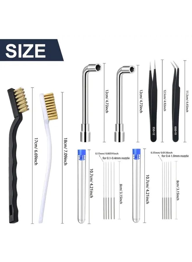 16pcs 3D Printer Nozzle Maintenance Kit With Cleaning Pins And Wrenches Storage Box - Image 2