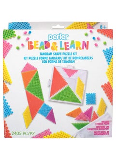 Perler Tangram Shape Puzzle Educational Fuse Bead Craft Kit For Kids Multicolor 2404 Piece  - Image 2