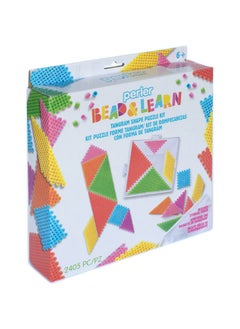 Perler Tangram Shape Puzzle Educational Fuse Bead Craft Kit For Kids Multicolor 2404 Piece  - Image 5
