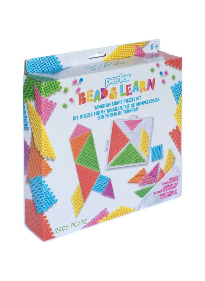 Perler - Tangram Shape Puzzle Educational Fuse Bead Craft Kit For Kids Multicolor 2404 Piece - Image 1
