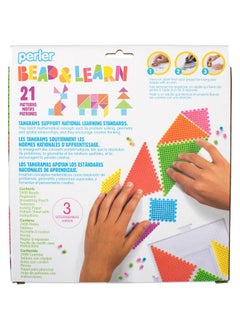 Perler Tangram Shape Puzzle Educational Fuse Bead Craft Kit For Kids Multicolor 2404 Piece  - Image 3