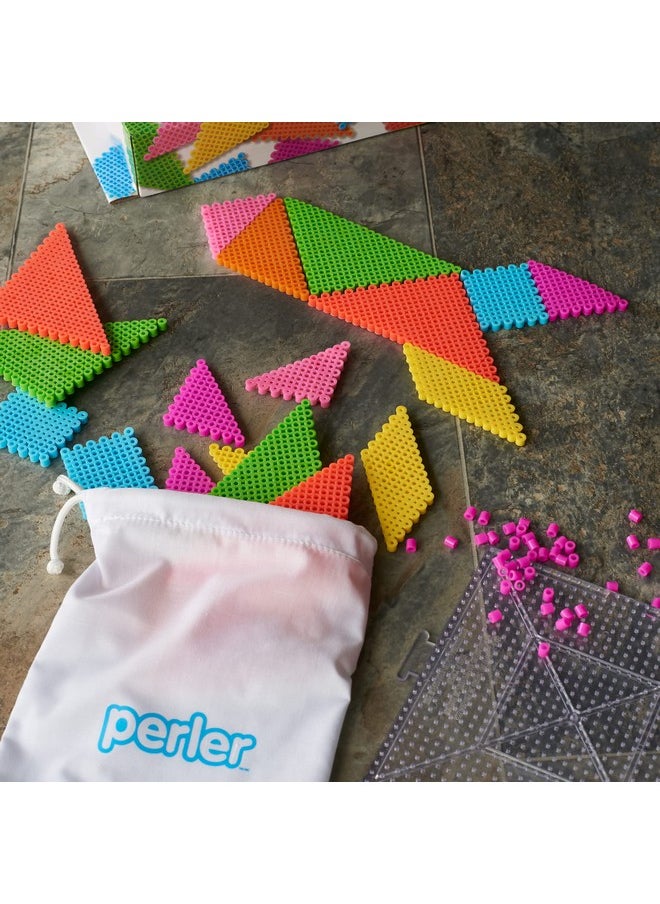 Perler - Tangram Shape Puzzle Educational Fuse Bead Craft Kit For Kids Multicolor 2404 Piece - Image 1