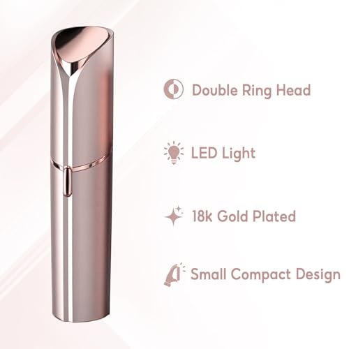 innobeaut Facial Hair Removal for Women, Painless Hair Remover Device Lady Face Electric Razor for Lip, Chin,arms with USB Rechargeable Included 2 pc Replacement Heads - Image 2