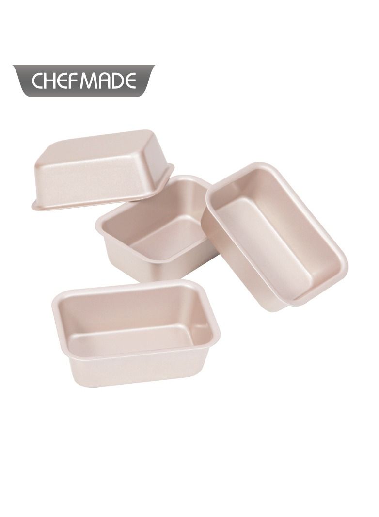 chefmade 4" Gold Mini Loaf Pans Pack of 4 - Image 3