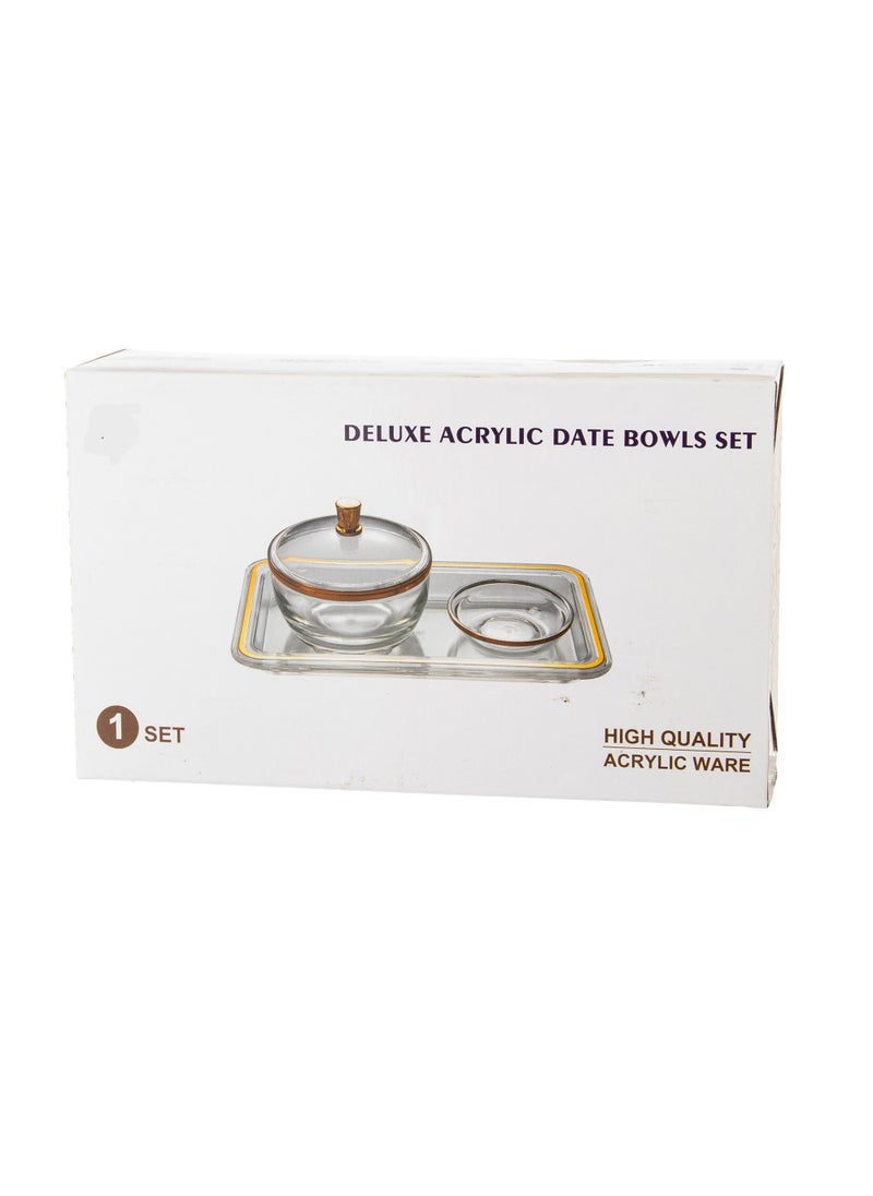 Dania - Acrylic Dset Consisting of 3 Pieces 1 date + pit plate + tray - Image 1