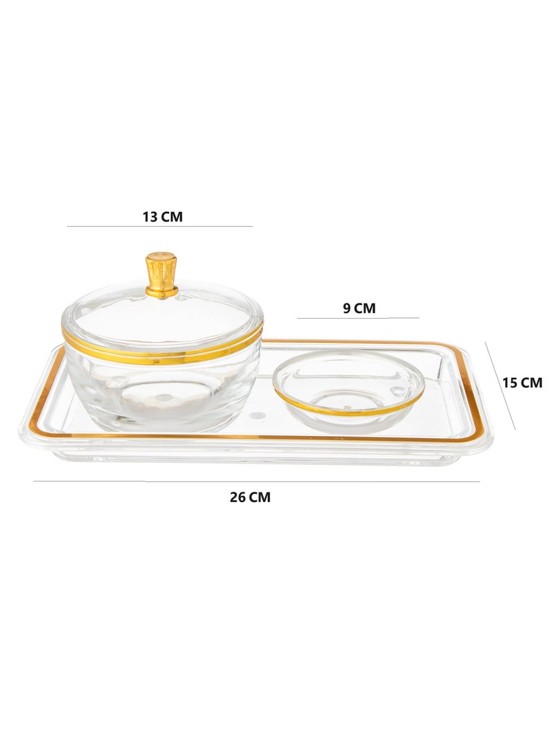 Dania - Acrylic Dset Consisting of 3 Pieces 1 date + pit plate + tray - Image 1