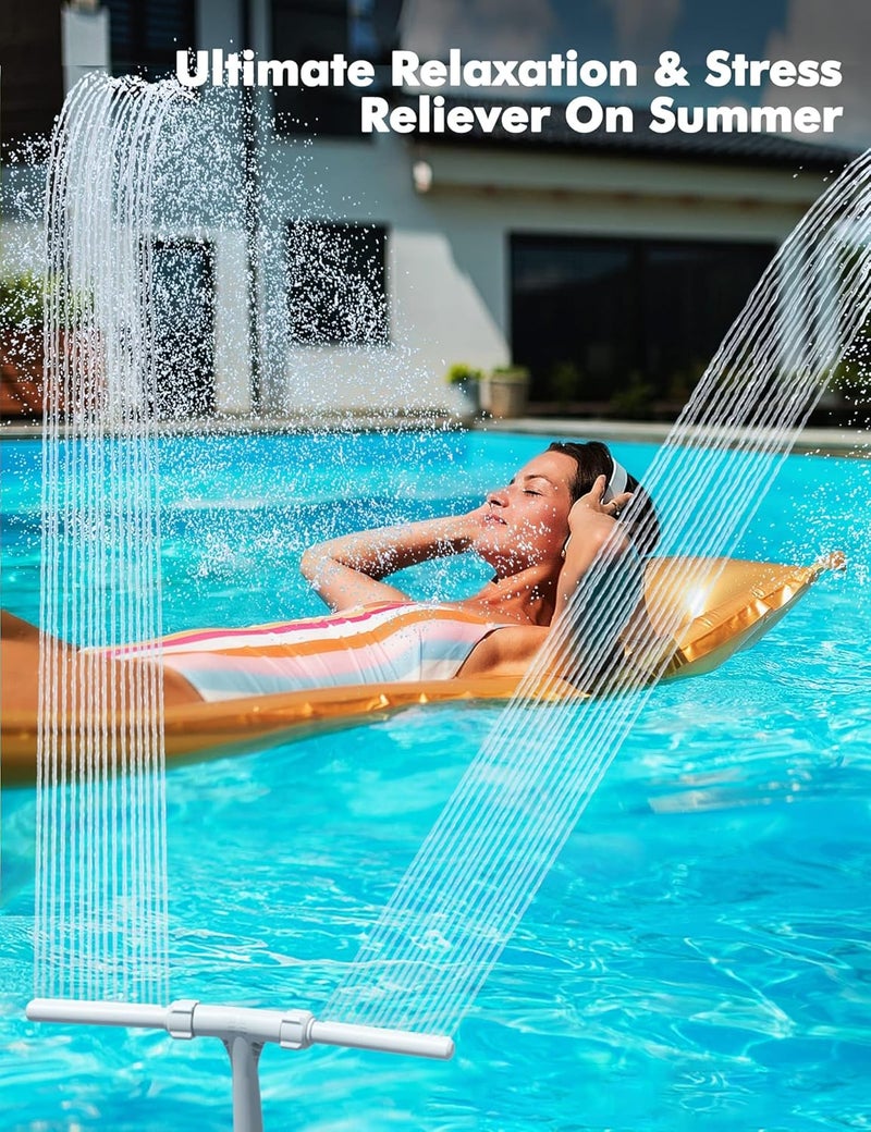 MAKINGTEC Pool Fountain, Dual Spray Water Fountains for Above Ground/Inground Pools, 2-in-1 Adjustable Waterfall Pool Sprinkler Fountain for Cooling & Relaxation, Swimming Pool SPA Accessories - Image 2