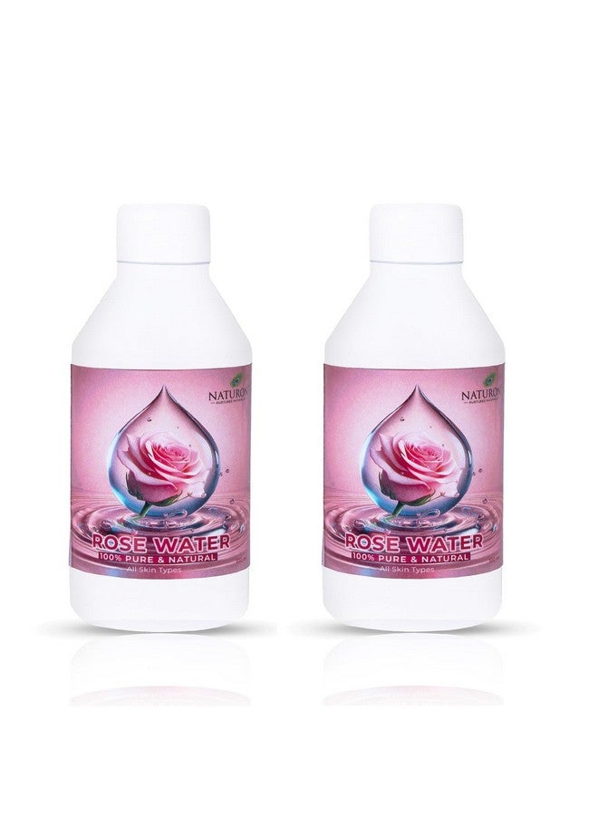 Agron Naturon Pure Rose Water 100ml - Natural Facial Toner, Hydrating, Refreshing, Soothing for All Skin Types, Refreshing Mist for Skin Care and Hair Care (pack of 2) - Image 1