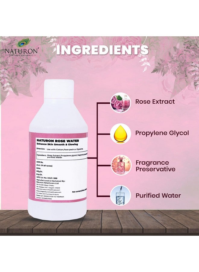 Agron Naturon Pure Rose Water 100ml - Natural Facial Toner, Hydrating, Refreshing, Soothing for All Skin Types, Refreshing Mist for Skin Care and Hair Care (pack of 2) - Image 4