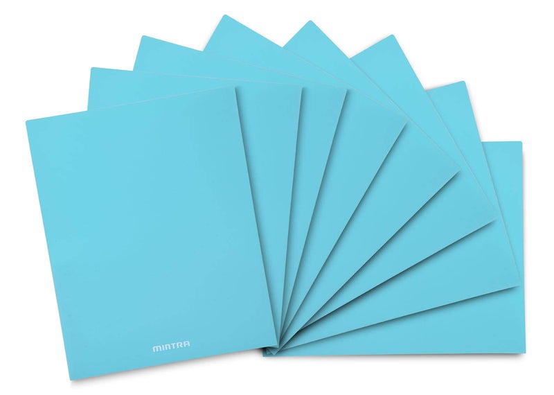 Mintra Office Poly Pocket Folders Teal 8pk
