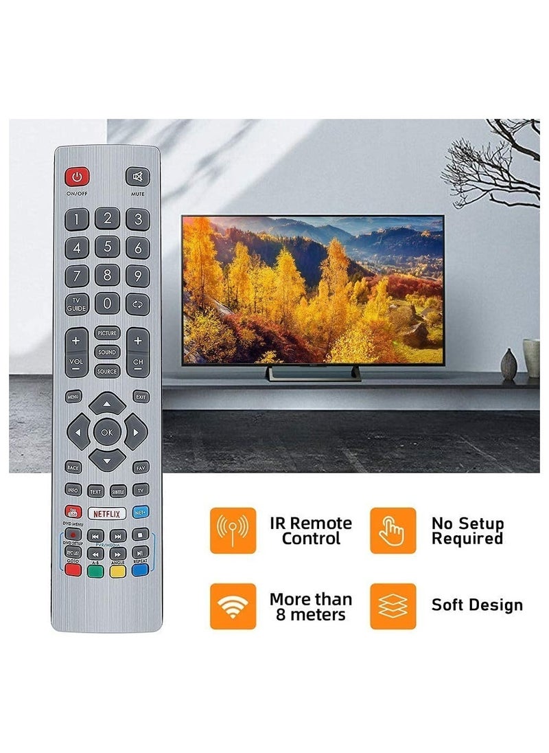 ELTRAZONE - Remote Control for Sharp Aquos UHD 4K Freeview 3D HD Smart TV with Netflix Youtube NET+ Buttons LC-24DHG6001K LC-32HG5141K LC-40FG5242E LC-43FG5242E - Image 1