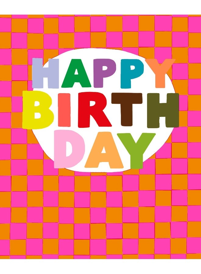 UK Greetings Happy Birthday Pink Square Card