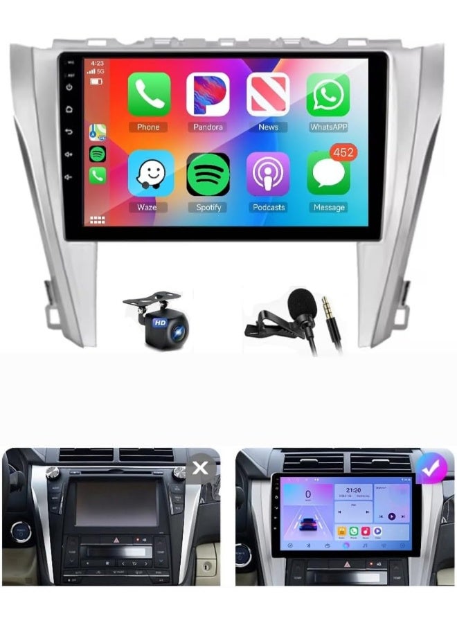 Vierex Android Car Stereo Screen For Toyota Camry Aurion Camry 7 XV 2015-2018 With Apple Carplay Android Auto Wireless WiFi DSP FM&AM BT AHD Camera Included Fast Interface - Image 1