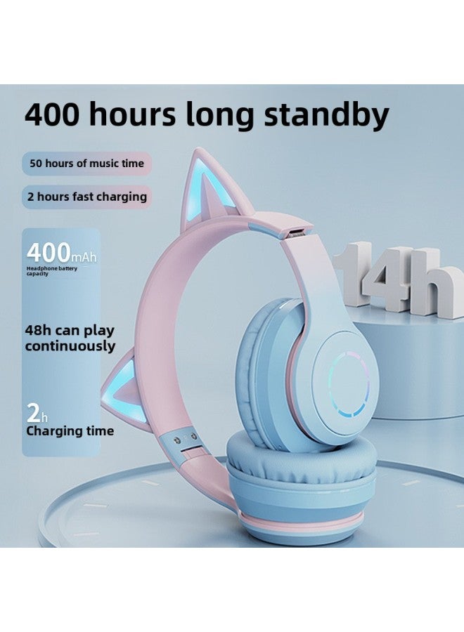 Cat Ear Headset Game Noise Reduction With Maier Girl Raw Powder Computer Wireless Bluetooth Headset Headset High Color Value-Color:Official Standard Configuration - [big Brand Guarantee] And Return If Not Easy To Use | 30-day Free Trial★3 Years Warranty  - Image 2