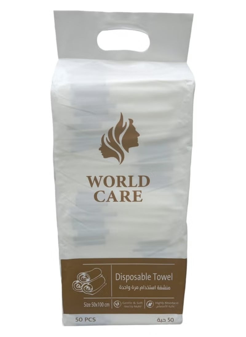 WORLD CARE Disposable towels 100 x 50 cm 50 pieces  - Image 1