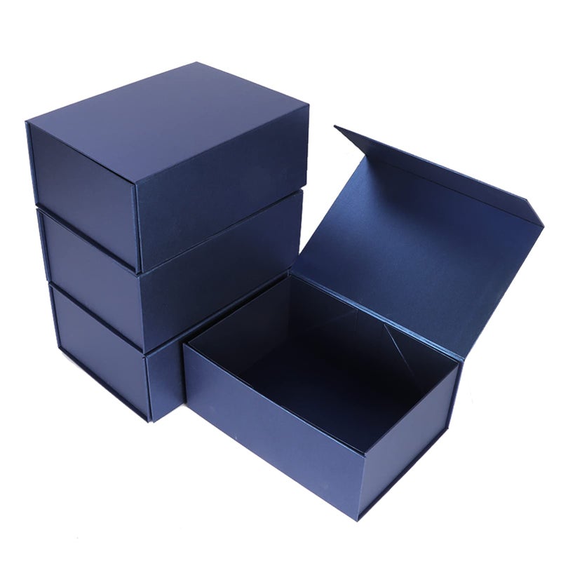 Ditwis 4 Pack 95x7x4 Inches Gift Boxes with Magnetic Closure Lids Blue Magnetic Box for Wedding Groomsmen Bridesmaid Proposal Birthdays Mothers Day