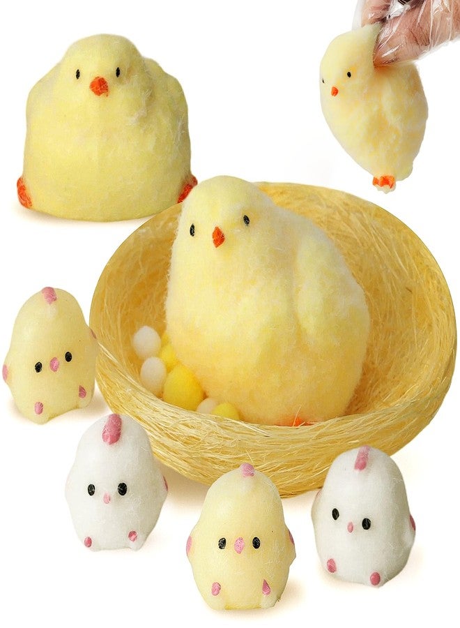 Auvitaya 6 PCS Taba Squishy Chicken Toys with Henhouse, Handmade Ultra Soft Chick Squishy Fidget Toys, Sticky Taba Squishies for Kids & Adults Stress Relief - Image 1