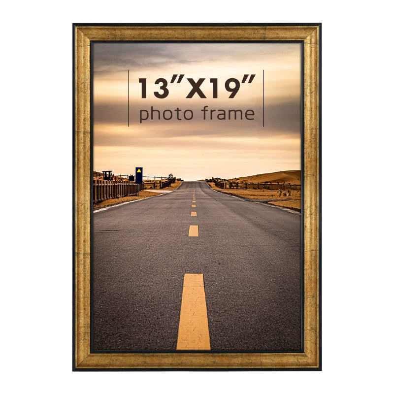 Golden State Art Golden State Art 13X19 Inch Poster Frame Dark Gold Brown  Bronze Horizontal and Vertical Wall Display with Real Glass 