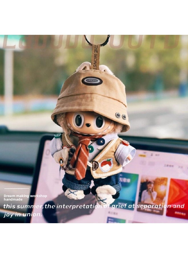 Bubble Mart Macaron Costume Labubu Doll Clothes Standing Generation V1 Labubu Clothing Clothes 17cm Suit-Specification:One Size Fits All-Color:Labubu Wandering T-shirt Set (not Including Labubu) Hat Needs To Be Opened By Yourself  - Image 2
