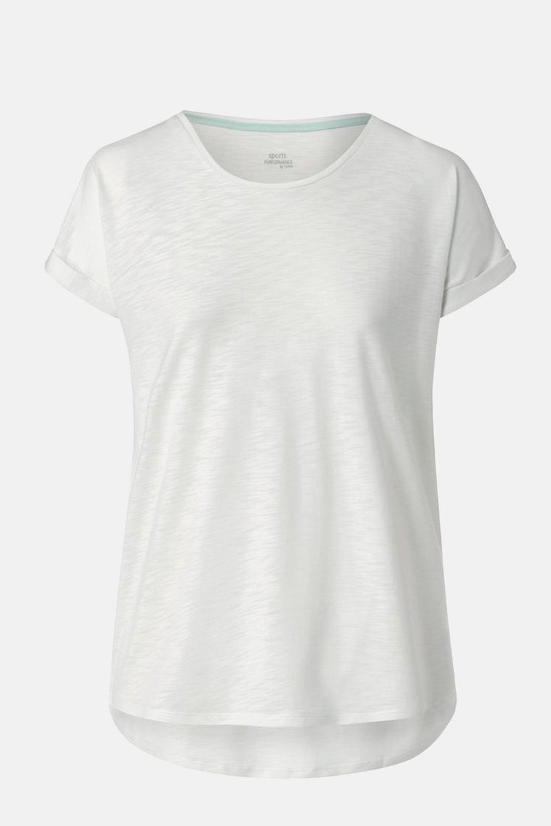 Tchibo Women Sportswear Fit Short Sleeve Training T-Shirt, White - Image 3