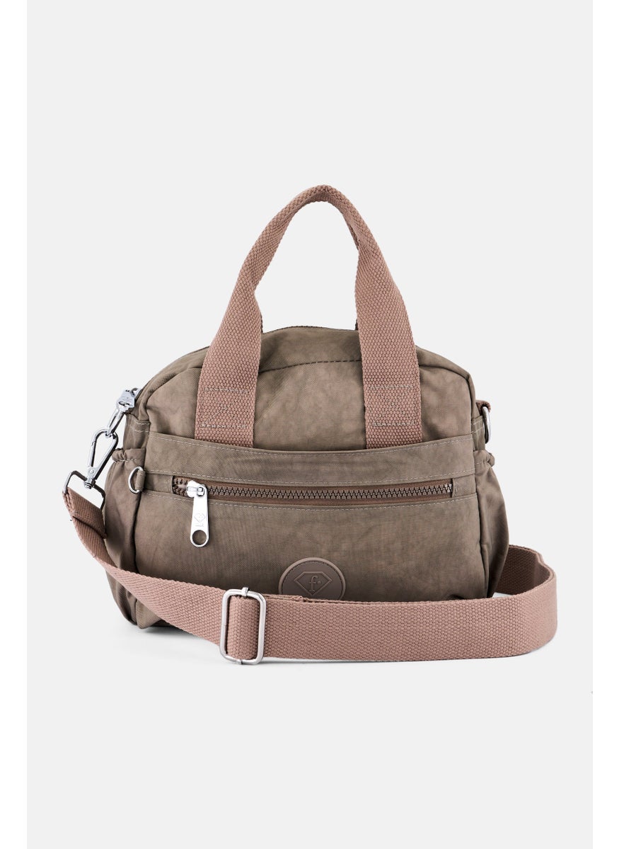 I Love Fashion - Women Brand Logo Cross Body Bag 19 H x 24 L x 10 W cm, Grey - Image 1