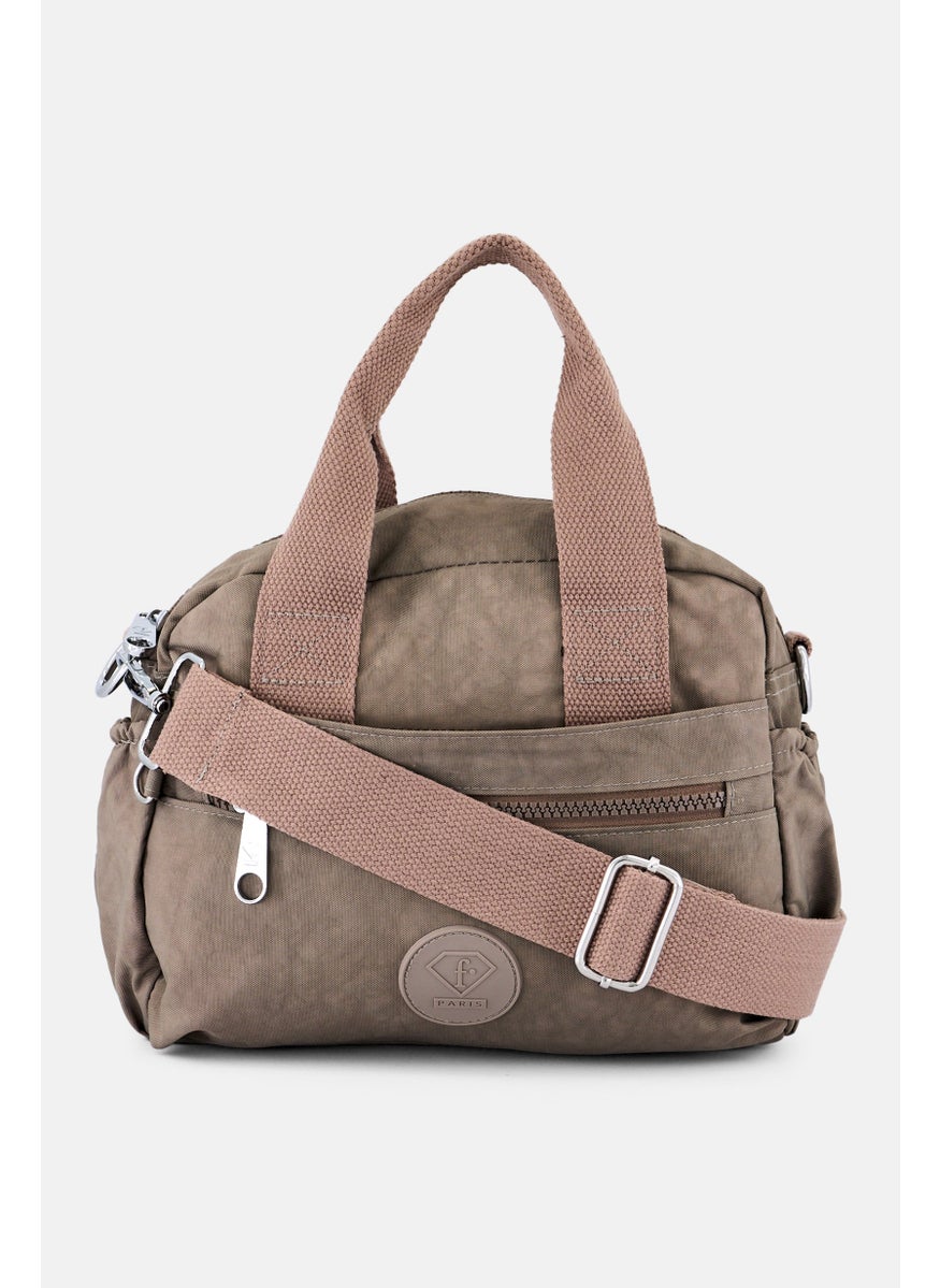 I Love Fashion - Women Brand Logo Cross Body Bag 19 H x 24 L x 10 W cm, Grey - Image 1