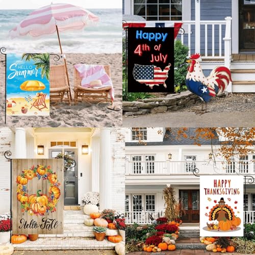 CDLong Seasonal Garden Flag Set of 12 Double Sided 12 x 18 Inch Yard Flag, Small garden flags for outside, Christmas Spring Seasonal Flag for Outdoor Holiday Decorations - Image 5