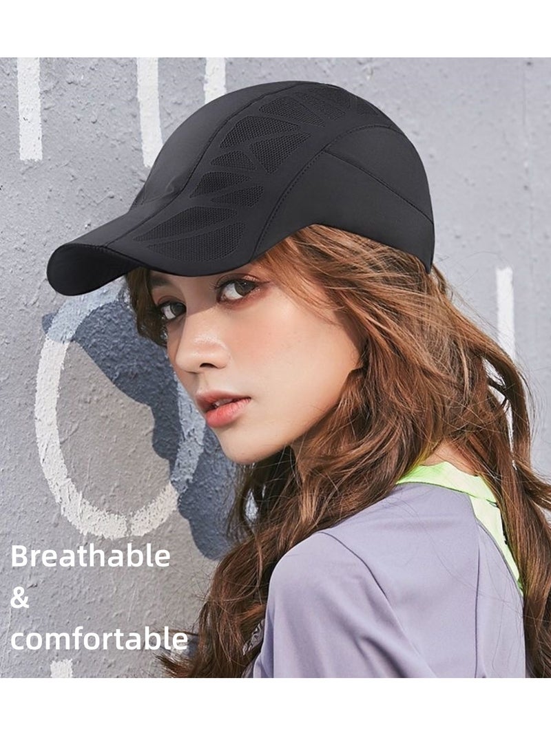 NOVOLAN Baseball Cap Duckbill Brim Lightweight Sun Protection Unisex Breathable Mesh Peaked Cap Outdoor Travel Sunshade Forward Hat Casual Sunscreen Quick-Drying Adjustable Back Buckle (Dark gray) - Image 5