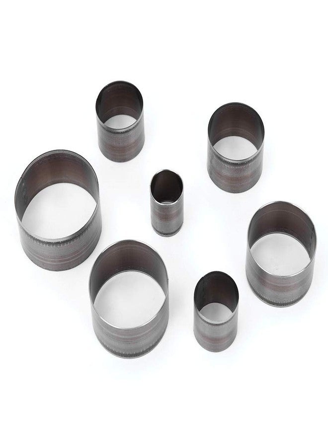 Tbest 7pcs Leather Craft Leather Cutting Dies Set,7 Pcs Leather Punching Tool Circular Puncher Punch Die for Leather Treatment - Image 2
