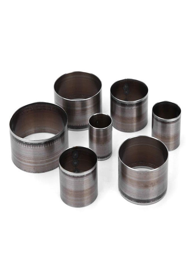Tbest 7pcs Leather Craft Leather Cutting Dies Set,7 Pcs Leather Punching Tool Circular Puncher Punch Die for Leather Treatment - Image 3