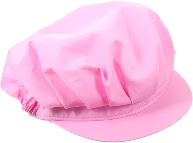 ORFOFE Chef Cooking Hat Dust Work Cap Pink Cotton Breathable Washable Food Service Uniform Hat for Restaurant and Workshop Use - Image 1