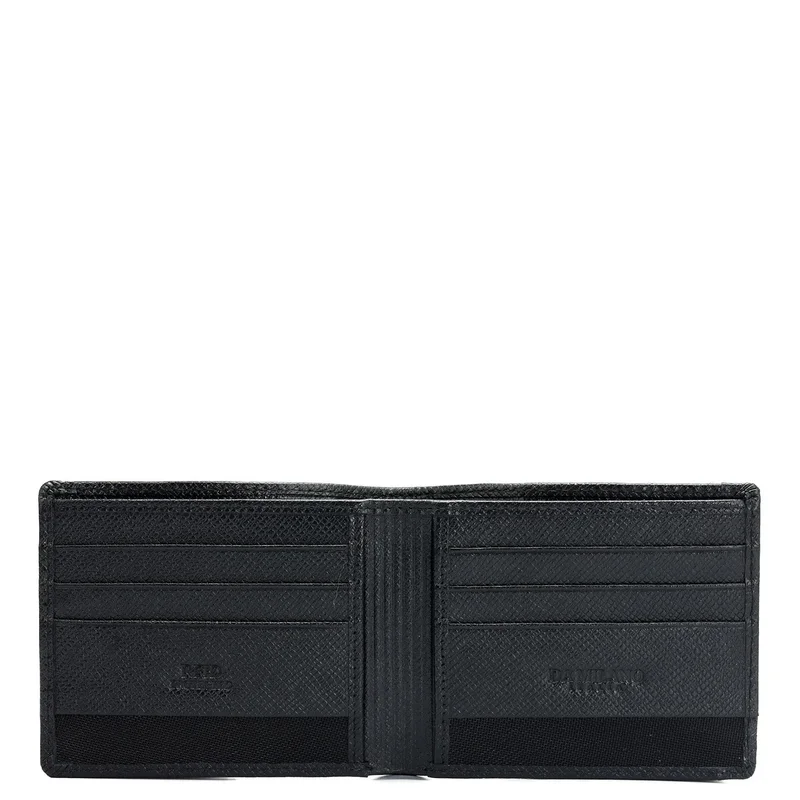 دا ميلانو Black Bifold Leather Mens Wallet