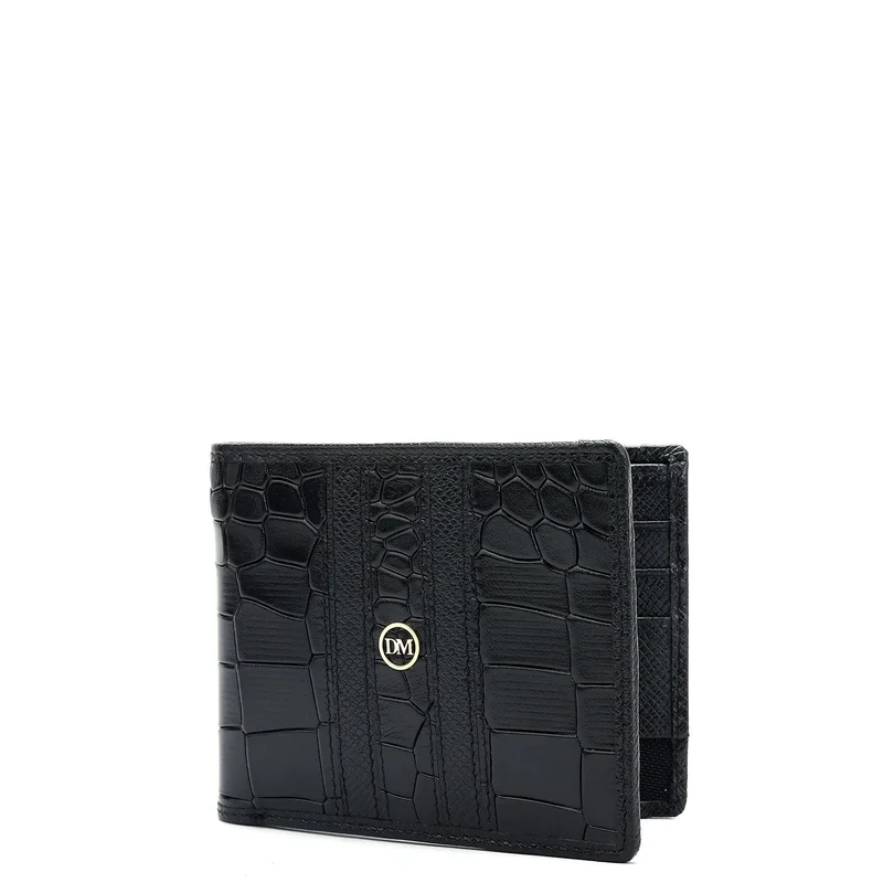 Da Milano black Black Bifold Leather Mens Wallet for Men | Best Price UAE