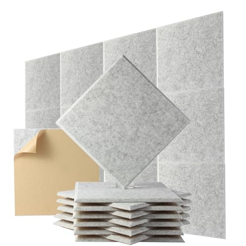 Durbles Acoustic Wall Panels Noise Cancelling Tiles for Home Studio Office Quality Sound Proofing Sound Proof Foam Panels for Walls Easy to Install Insulation Tiles 12 Pack Gray - Image 1