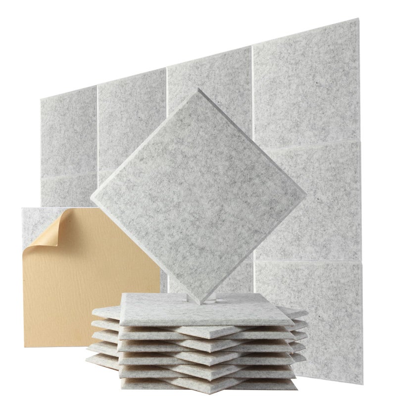 Durbles Acoustic Wall Panels Noise Cancelling Tiles for Home Studio Office Quality Sound Proofing Sound Proof Foam Panels for Walls Easy to Install Insulation Tiles 12 Pack Gray - Image 2